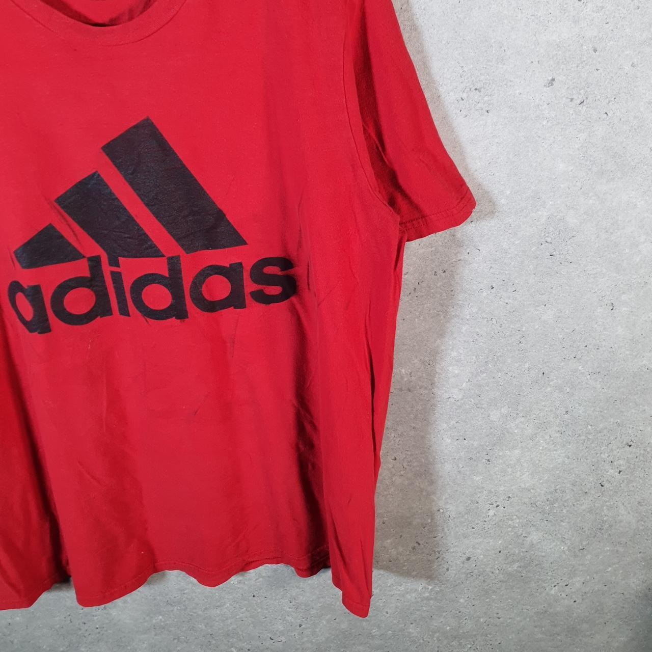 Vintage Adidas Amplifier T Shirt Men’s XL Red Three Stripes Logo Athletic