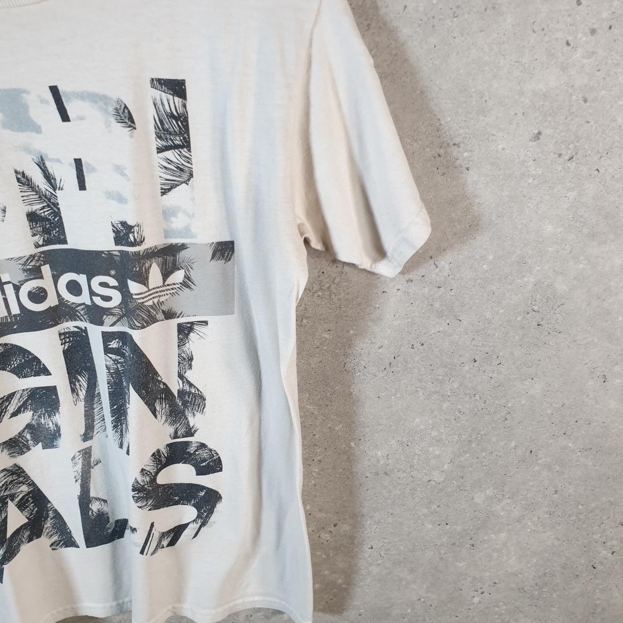 Vintage Adidas Spellout Trefoil Retro T Shirt Mens Small White Logo Athletic