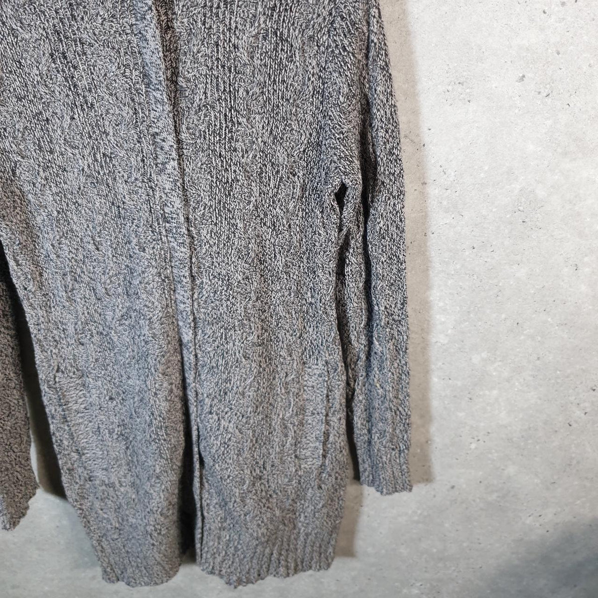 Vintage Patagonia Merino Cable Knit Cardigan Womens Small Grey Winter