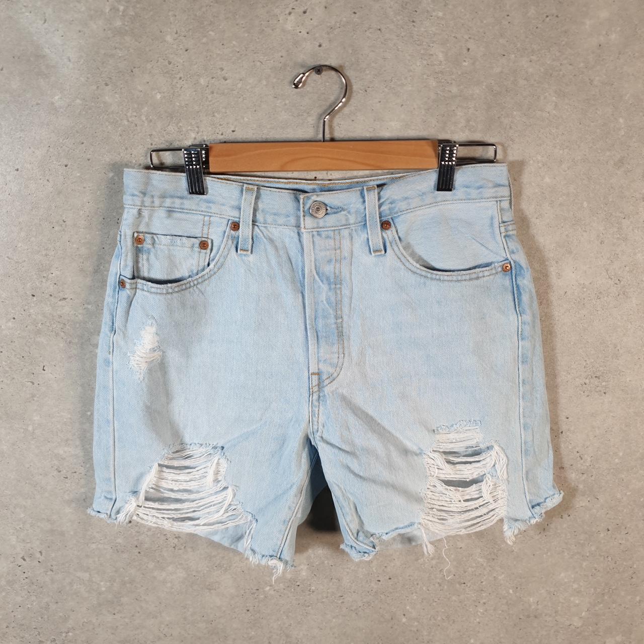 Vintage Levi’s 501 Cut Off Baggy Shorts Jorts Cargo Womens W29 Blue Relaxed Denim