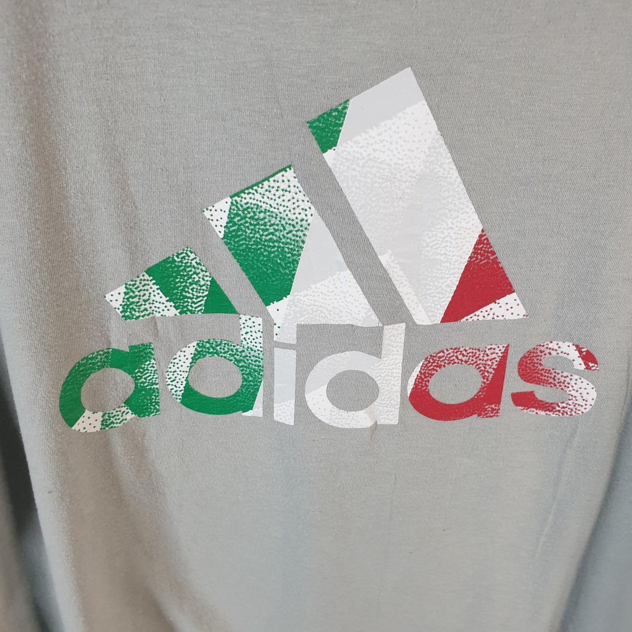 Vintage Adidas Spellout T Shirt Men’s Medium Grey Three Stripes Logo Athletic