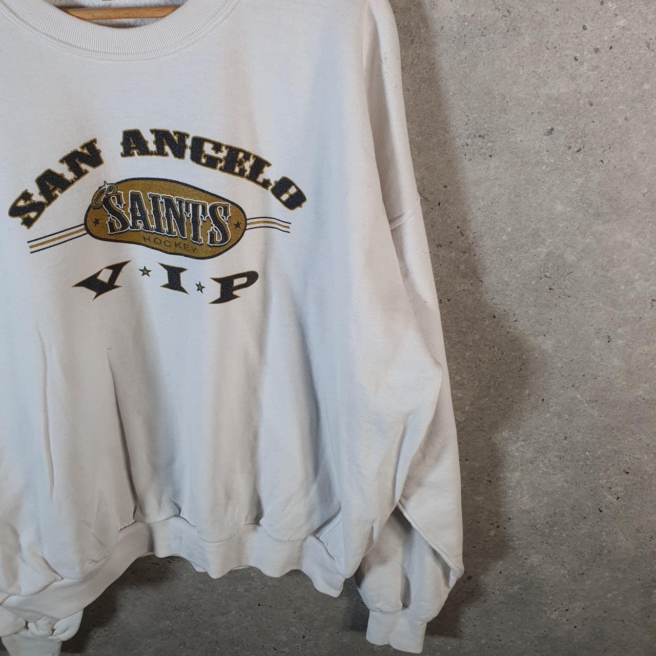 Vintage Jerzees San Angelo Saints VIP Sweatshirt Mens 2XL White Pullover USA