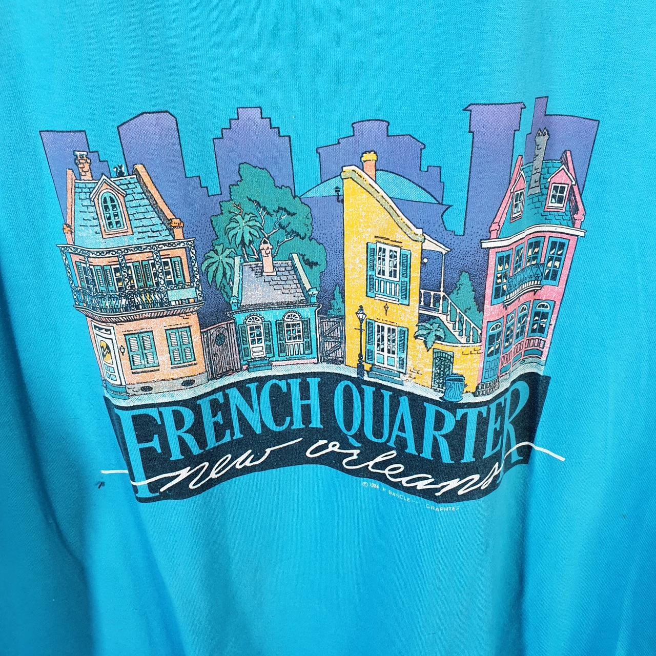 Vintage Screen Stars French Quarter New Orleans 1986 USA Single Stitch T Shirt Men’s XL Blue