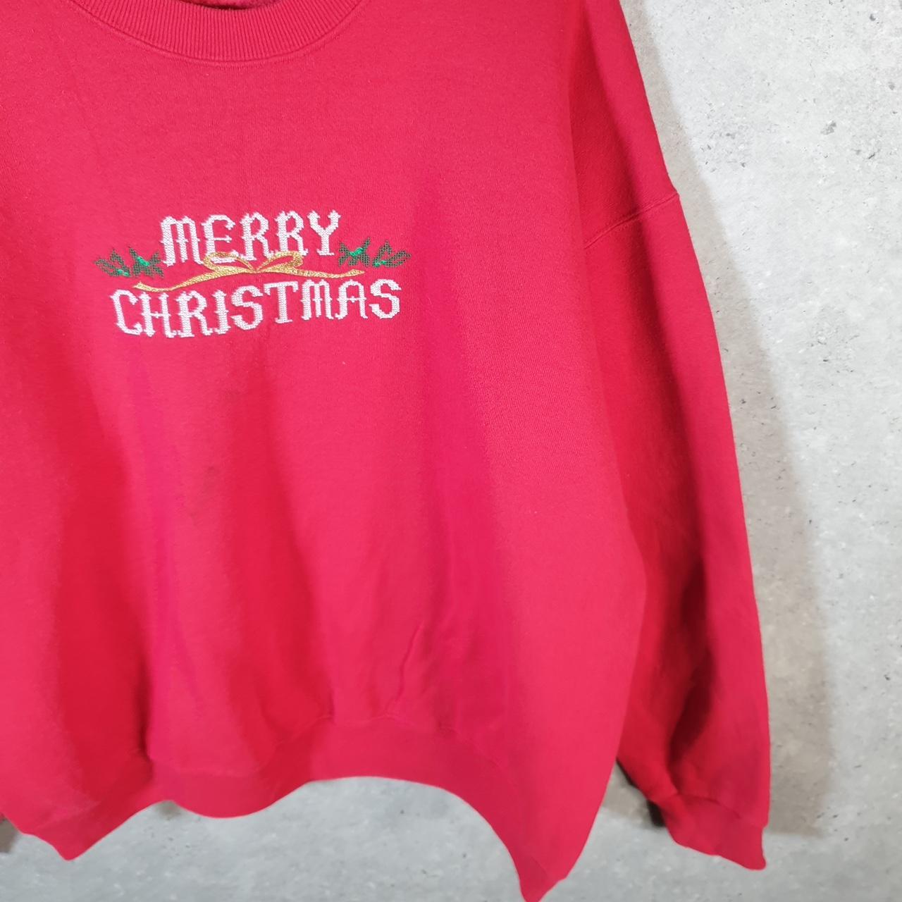 Vintage Lee Heavyweight Sweatshirt Men’s XL Red Merry Christmas