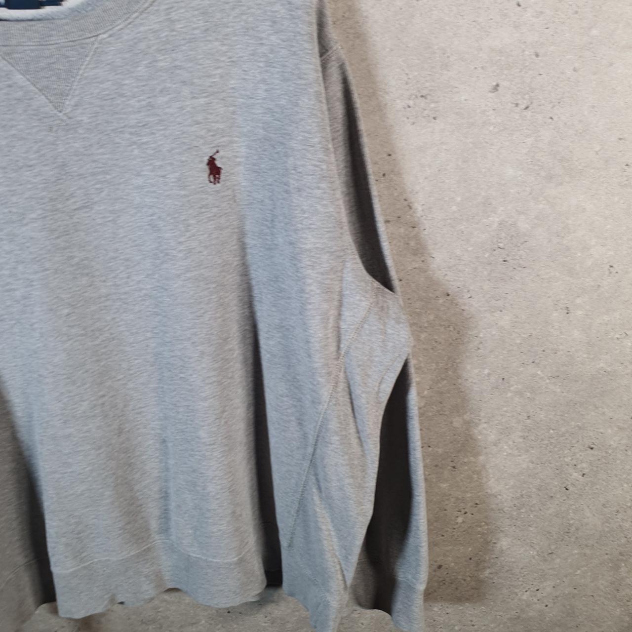 Vintage Ralph Lauren Polo Sweatshirt Men’s 2XL Grey Boxy Baggy Cotton Pullover Pony