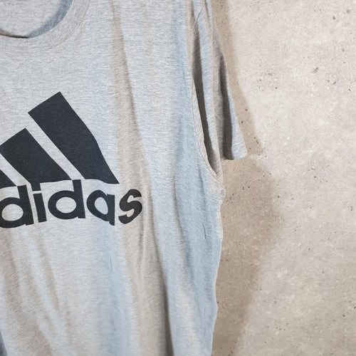 Vintage Adidas Amplifier T Shirt Men’s XL Grey Three Stripes Logo Athletic