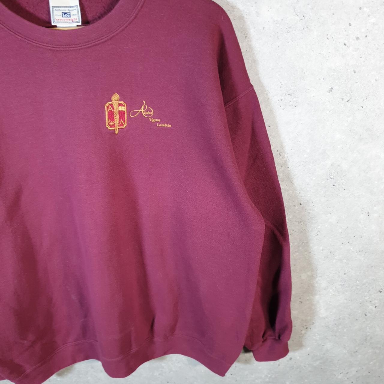 Vintage Lee Heavyweight Sweatshirt Men’s Large Burgundy Red USA Alpha Sigma Lambda