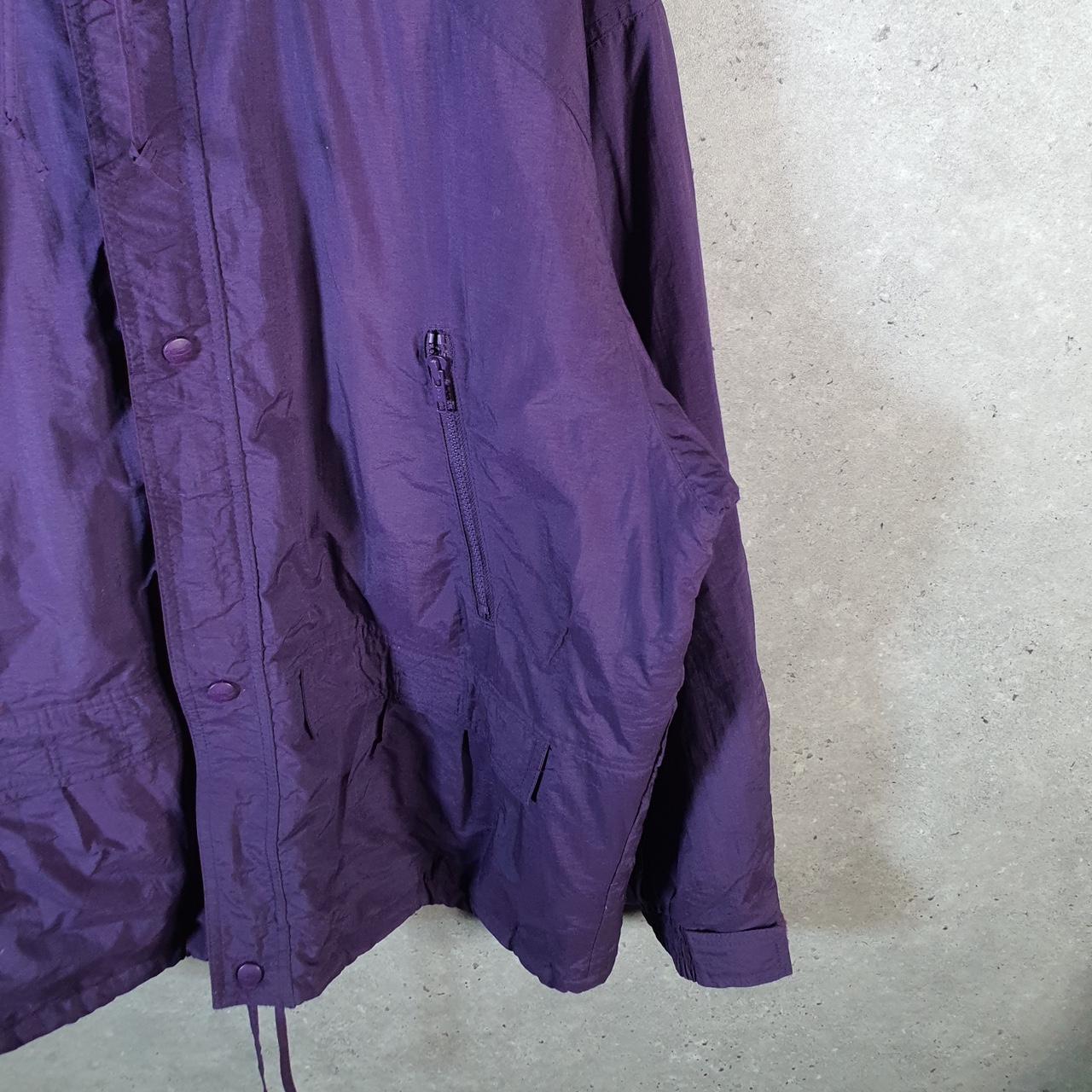 Vintage L.L. Bean Outdoors Nylon Jacket Mens Large Purple Korea Waterproof Hooded