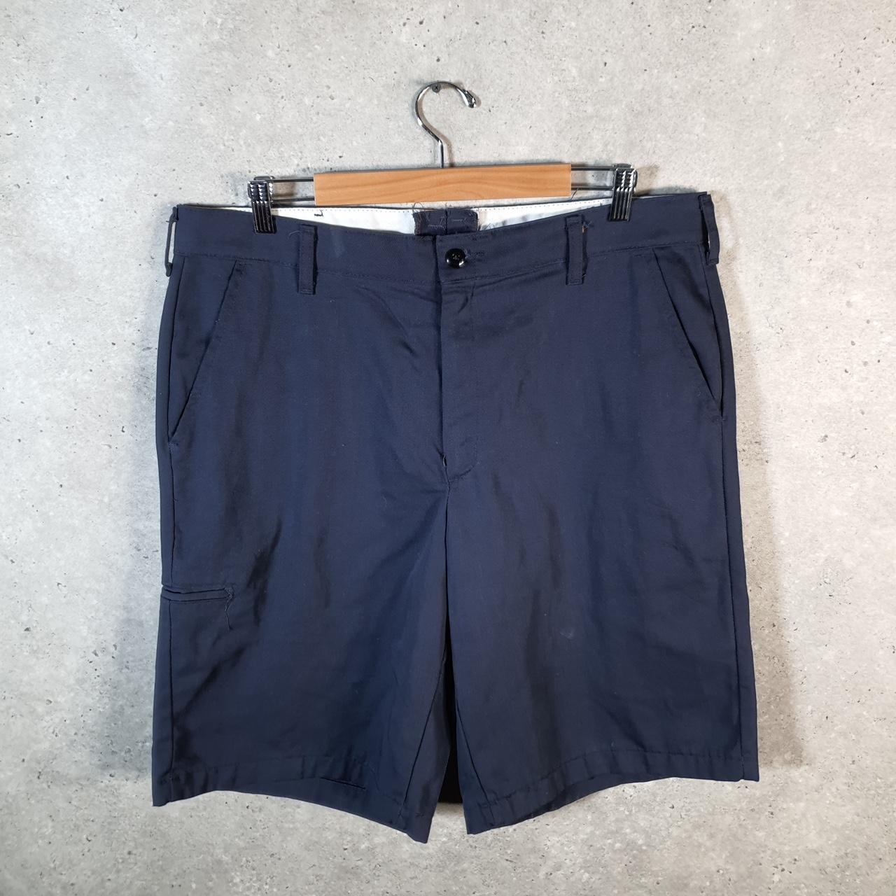 Vintage Red Kap Golf Chino Shorts Jorts Cargo Men’s W38 Navy Blue Baggy Cotton