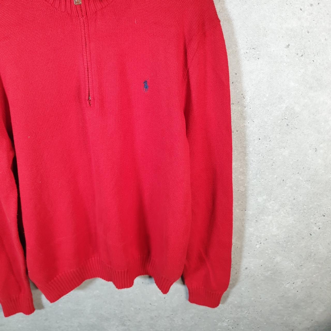Vintage Ralph Lauren Polo 1/4 Zip Sweatshirt Men’s XL Red Cotton Pullover Pony