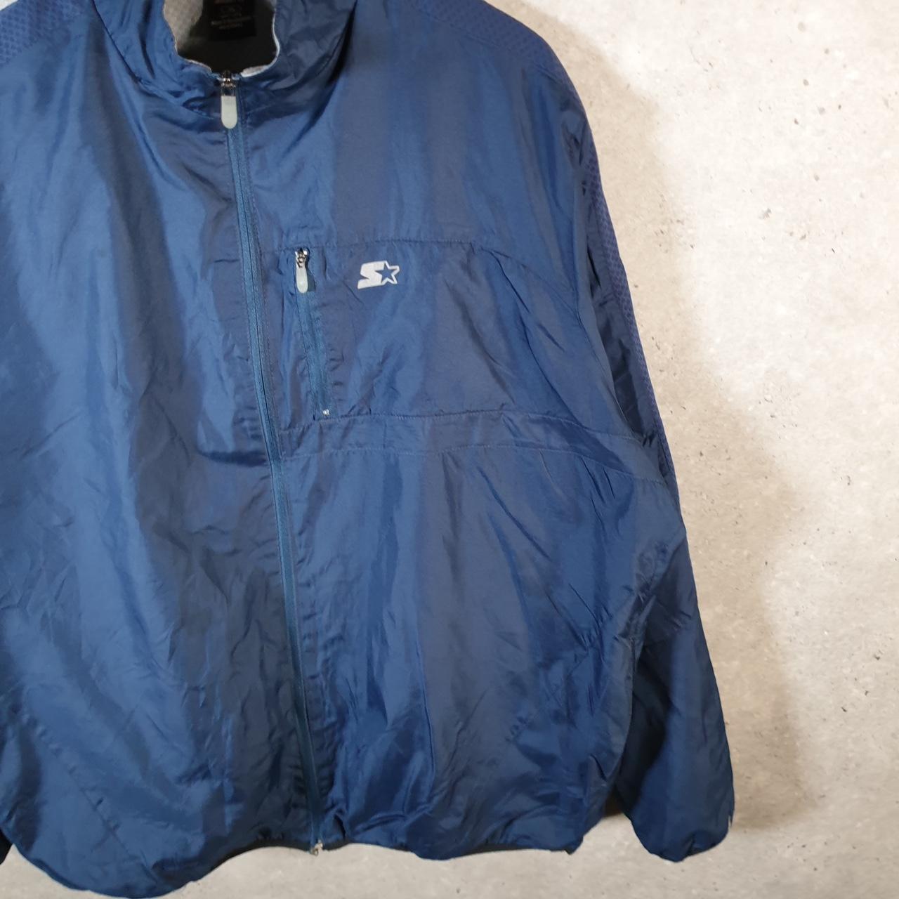 Vintage Starter WindBreaker Jacket Mens XL Navy Blue Full Zip Embroidered Logo
