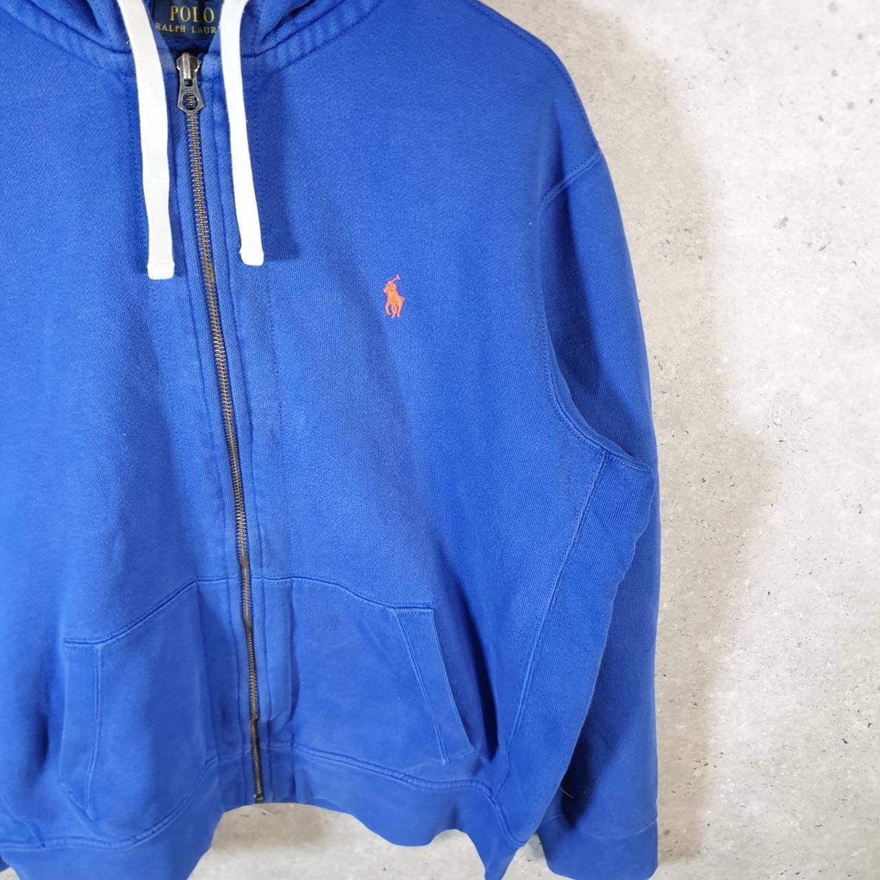 Vintage Ralph Lauren Polo Heavyweight Hoodie Men’s XL Blue Cotton Full Zip Pony