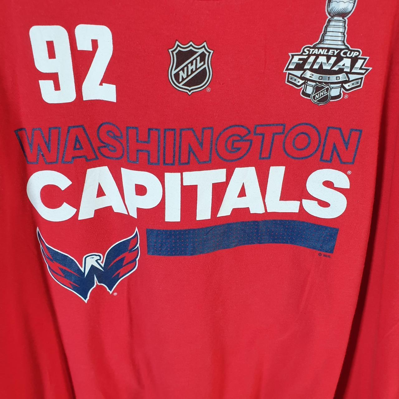 Vintage Adidas Go To Tee Washington NHL Stanley Cup T Shirt Men’s XL Red Three Stripes Logo