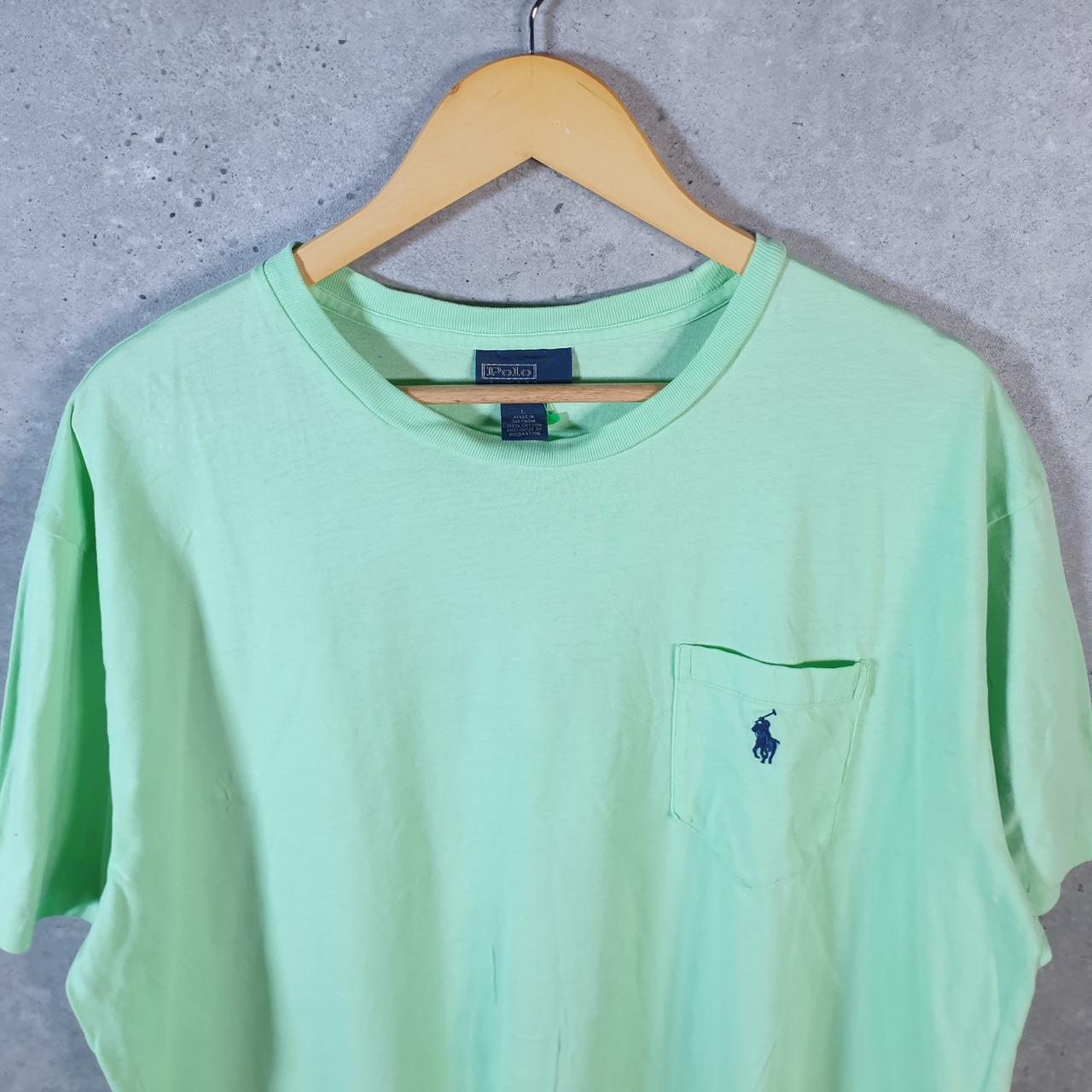 Vintage Ralph Lauren Polo T Shirt Mens Large Green Embroidered Classic Fit Pony C9052