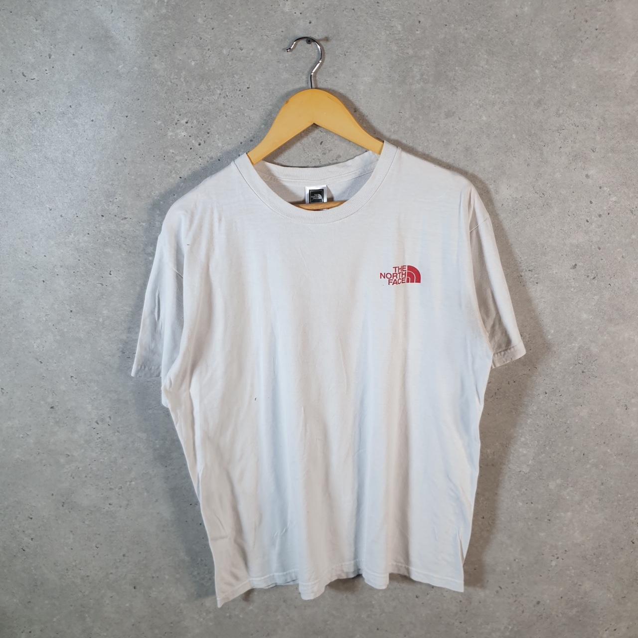 Vintage The North Face TNF Graphic Spellout T Shirt Men’s Medium White Logo Athletic