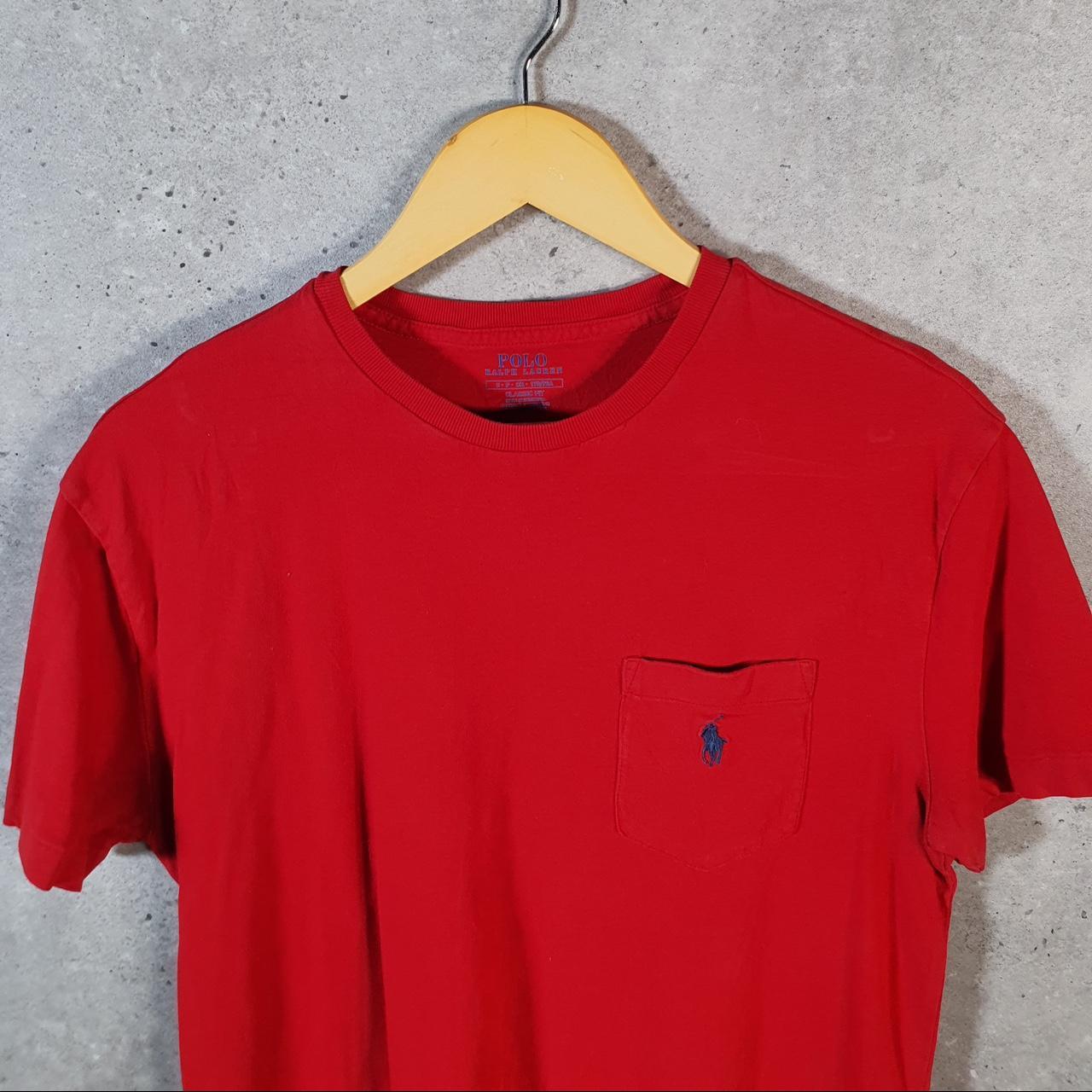 Vintage Ralph Lauren Polo T Shirt Men’s Small Red Embroidered Pony Classic Fit C9122