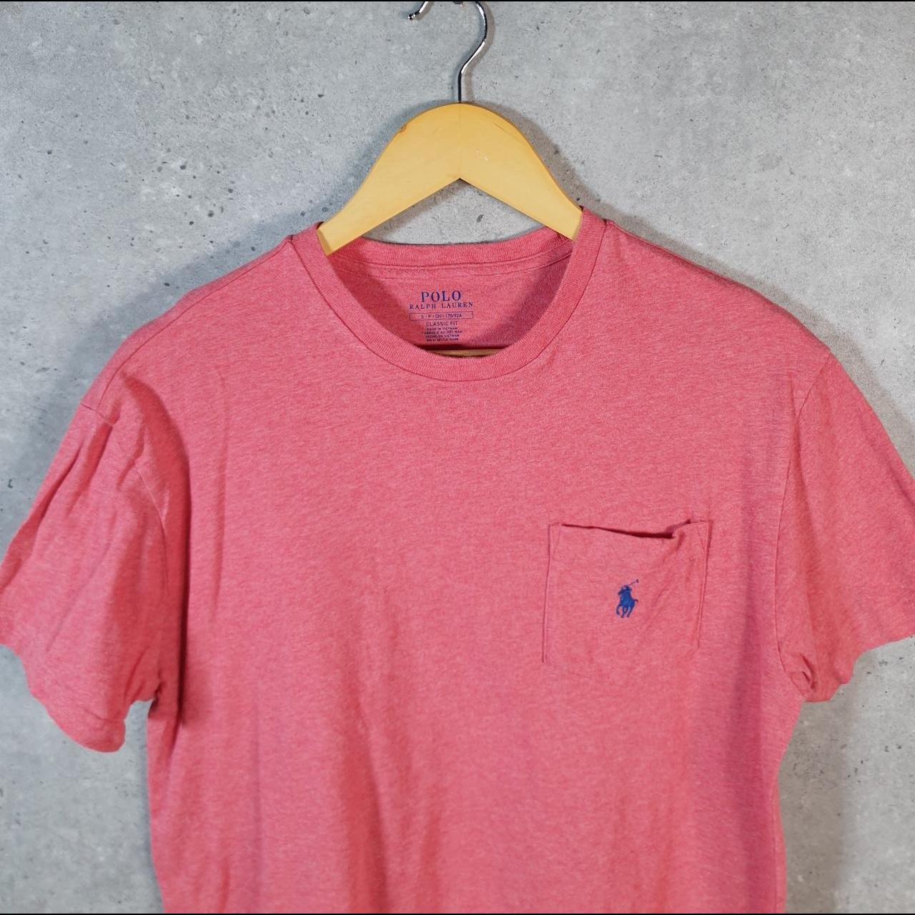 Vintage Ralph Lauren Polo T Shirt Men’s Small Pink Embroidered Classic Fit Pony C9157