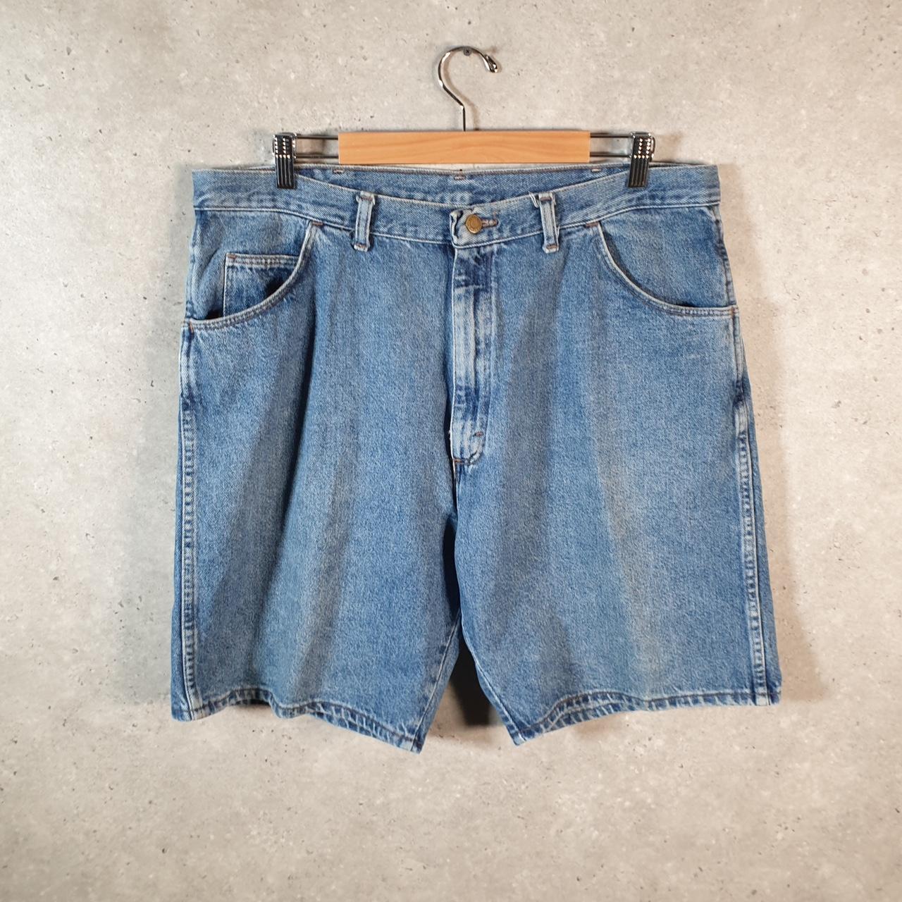 Vintage Wrangler Denim Shorts Jorts Cargo Men’s W40 Blue Baggy Cotton