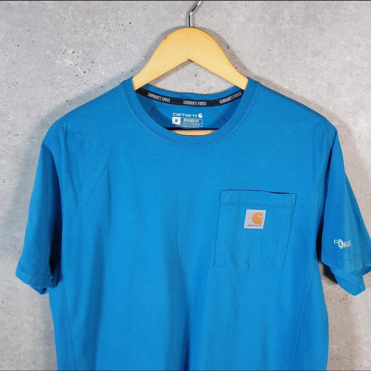 Vintage Carhartt Pocket T Shirt Men’s Medium Blue Workwear Chore Utility Relaxed Fit C9361