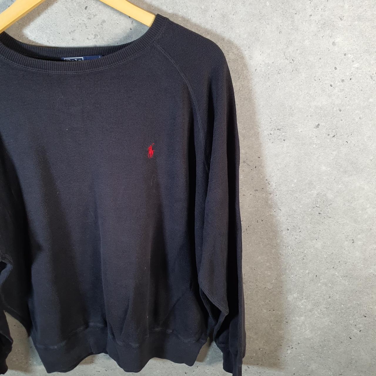 Vintage Ralph Lauren Polo Sweatshirt Men’s Medium Black Cotton Pullover Pony
