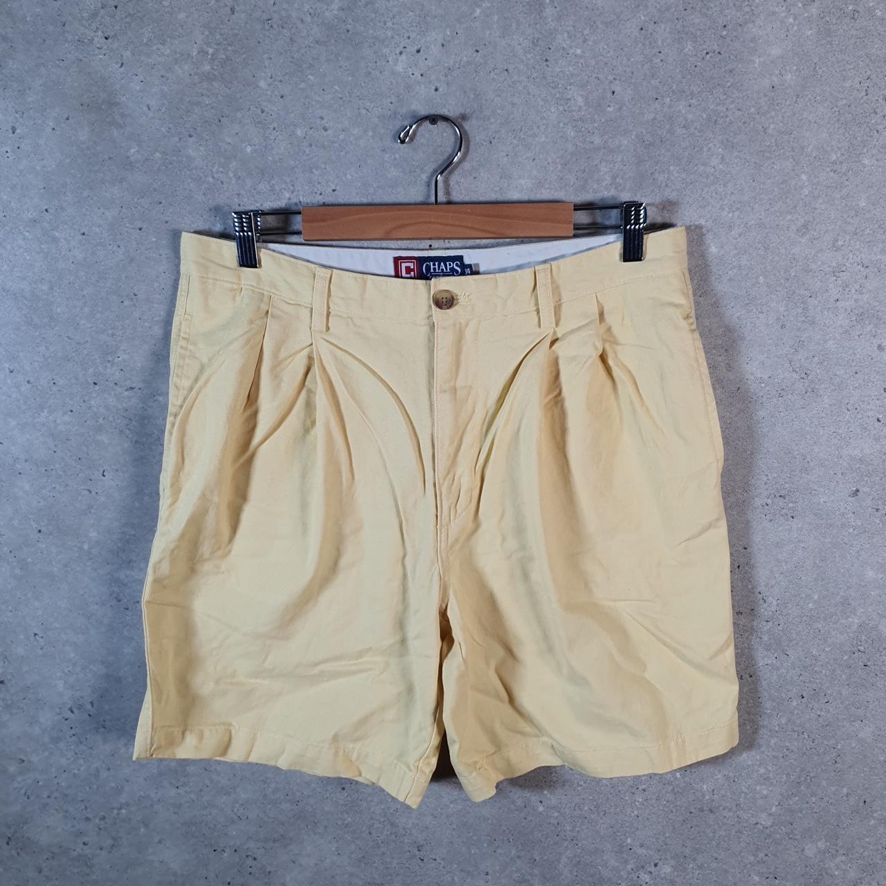 Vintage Chaps Ralph Lauren Polo Shorts Jorts Cargo Men’s W34 Yellow Baggy Cotton A4317