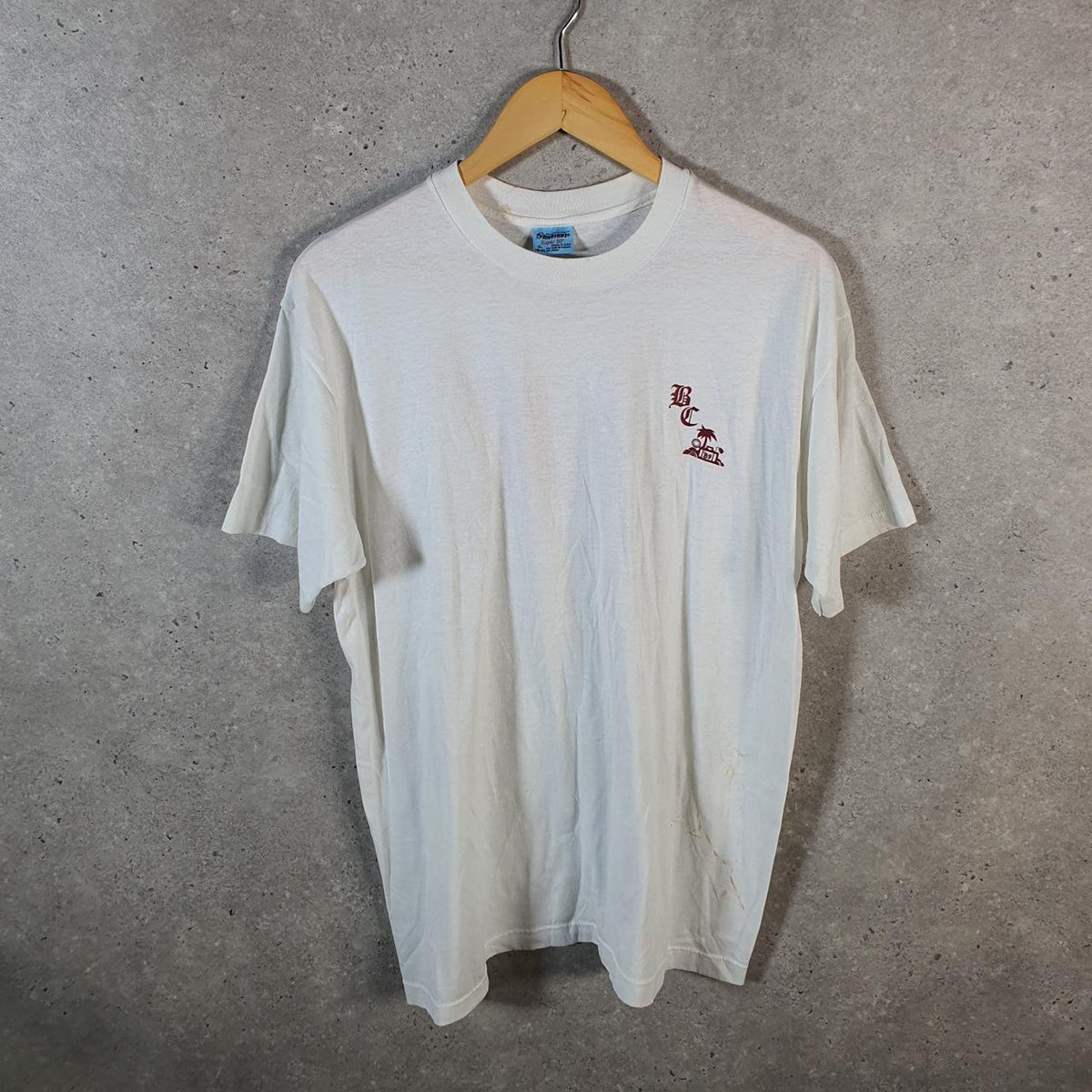 Vintage Stedman Spring Break 1989 SS Vera Cruz USA Single Stitch T Shirt Men’s XL White Big Fish Vintage