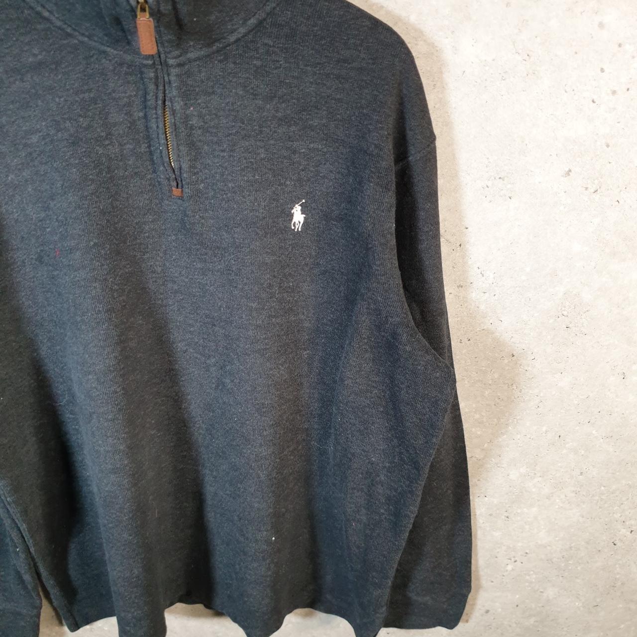 Vintage Ralph Lauren Polo 1/4 Zip Sweatshirt Men’s XL Grey Cotton Pullover Pony