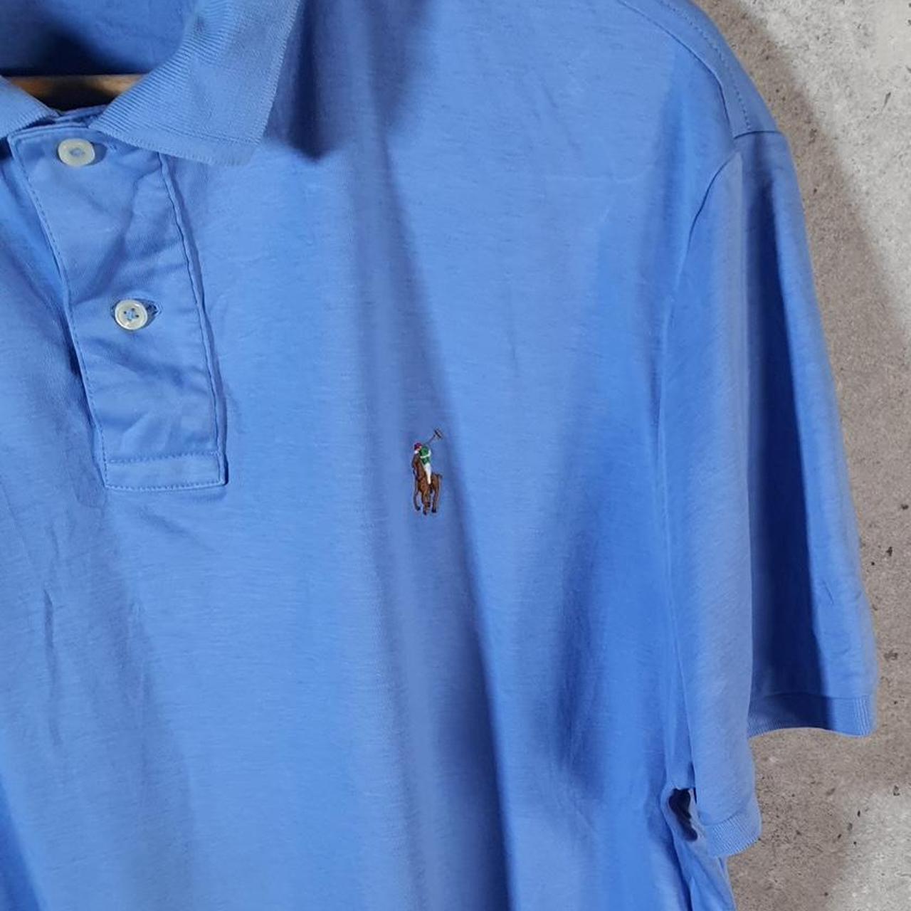 Vintage Ralph Lauren Polo Shirt Men’s XL Blue Pima Soft Touch Embroidered Pony