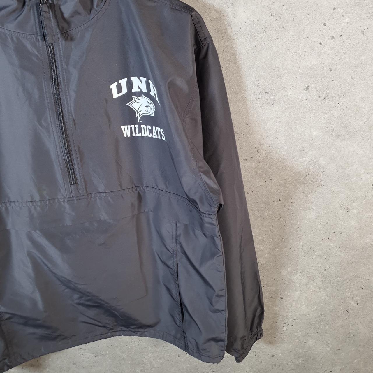 Vintage Champion Windbreaker Track Jacket Mens Small Grey Logo 1/4 Zip Hooded Pro Sport