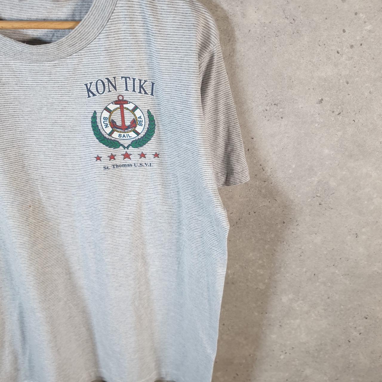 Vintage Belton Kon Tiki St Thomas 90s USA Single Stitch T Shirt Men’s Large Grey