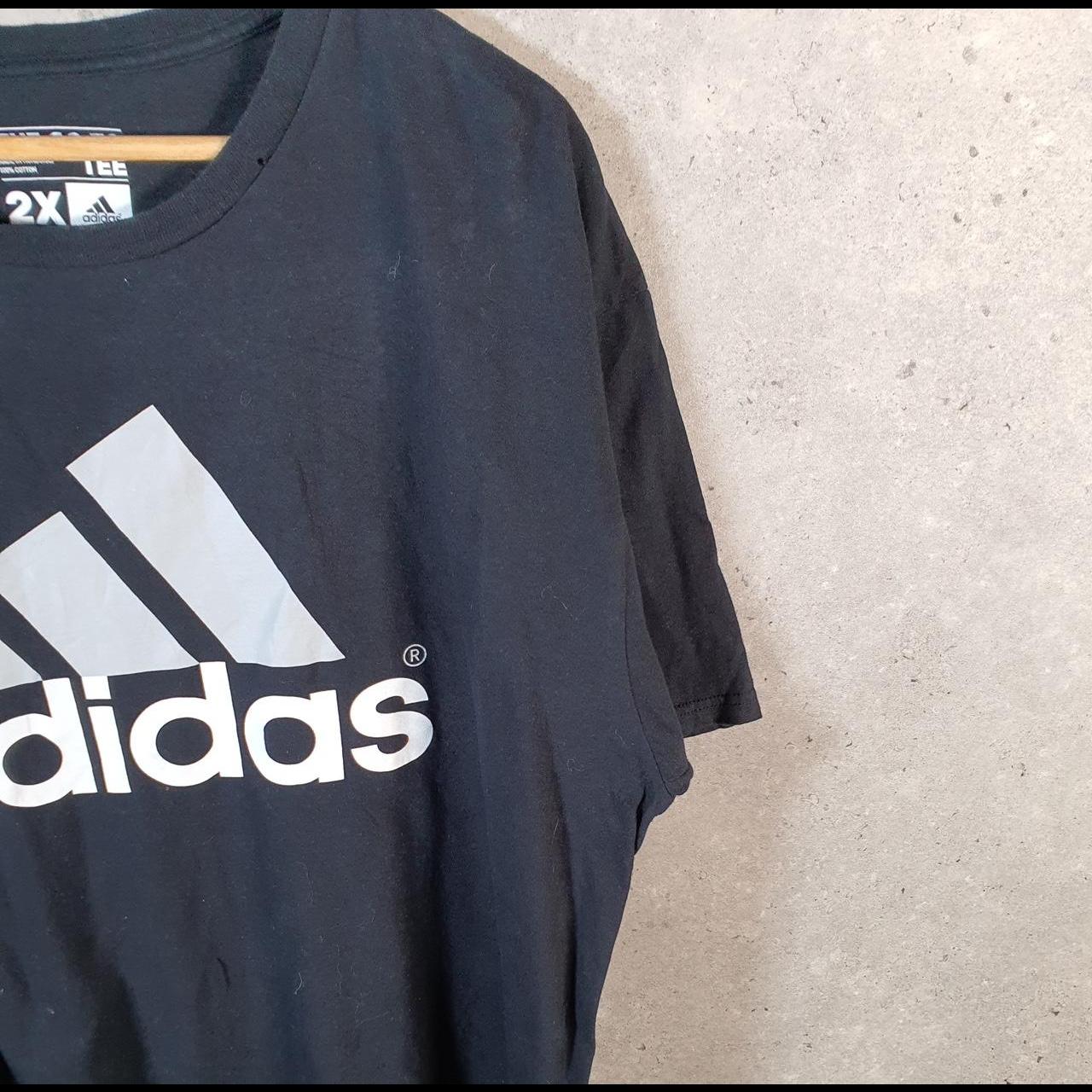 Vintage Adidas Go To T Shirt Men’s 2XL Black Three Stripes Logo Athletic