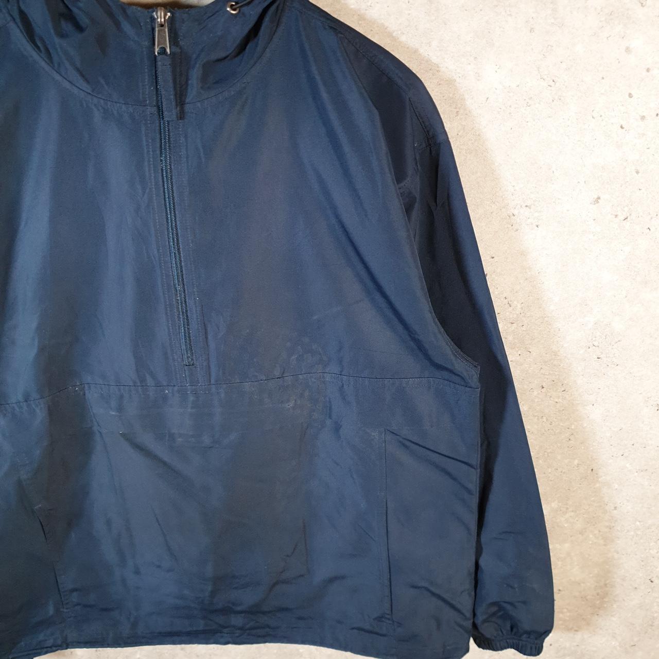Vintage Champion Windbreaker Mens Medium Navy Blue 1/4 Zip