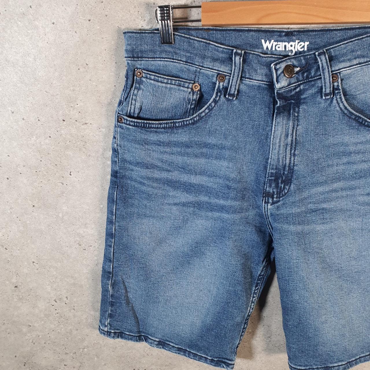 Vintage Wrangler Denim Shorts Jorts Cargo Men’s W32 Relaxed Blue Baggy Cotton