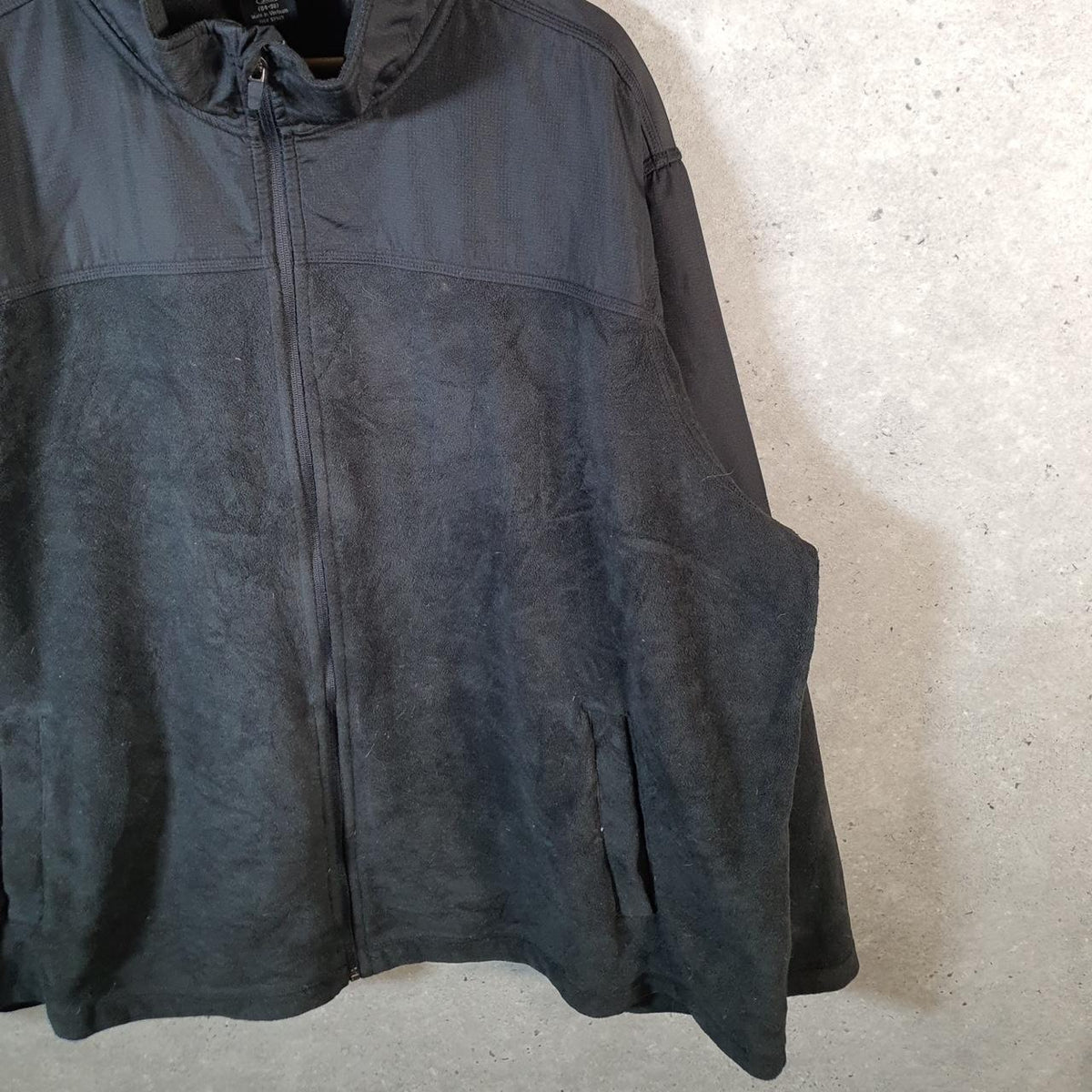 Vintage Starter Fleece Sweatshirt Jacket Mens 3XL Black Full Zip Embroidered Logo