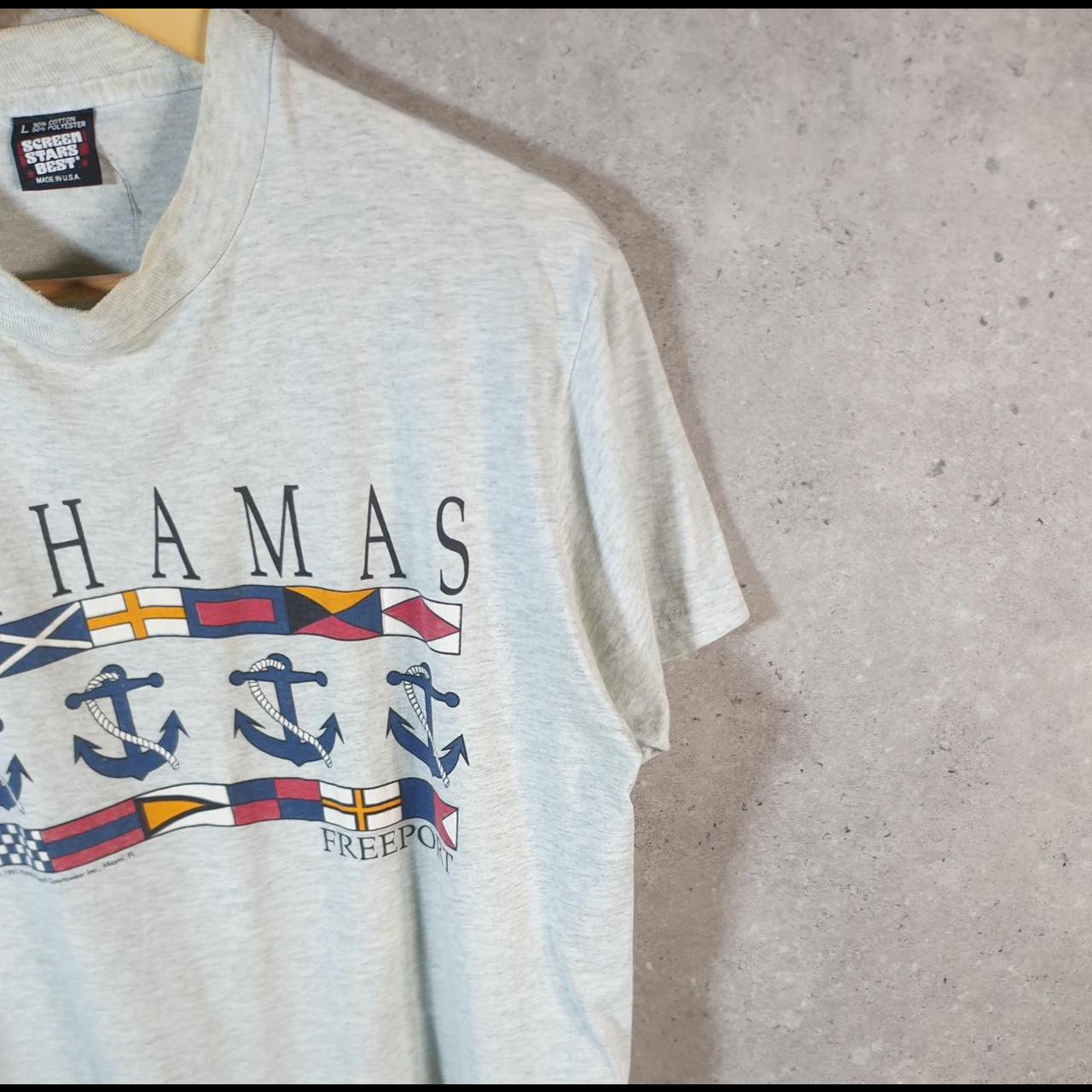 Vintage Screen Stars Bahamas Freeport 1991 USA Single Stitch T Shirt Men’s Large Grey