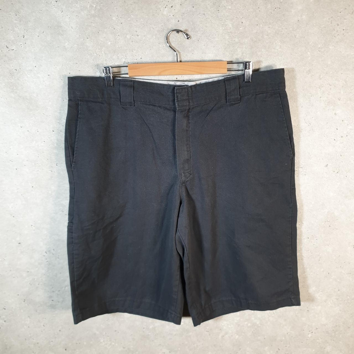 Vintage Dickies Flex Baggy Chino Shorts Jorts Cargo Mens W40 Black Relaxed Fit