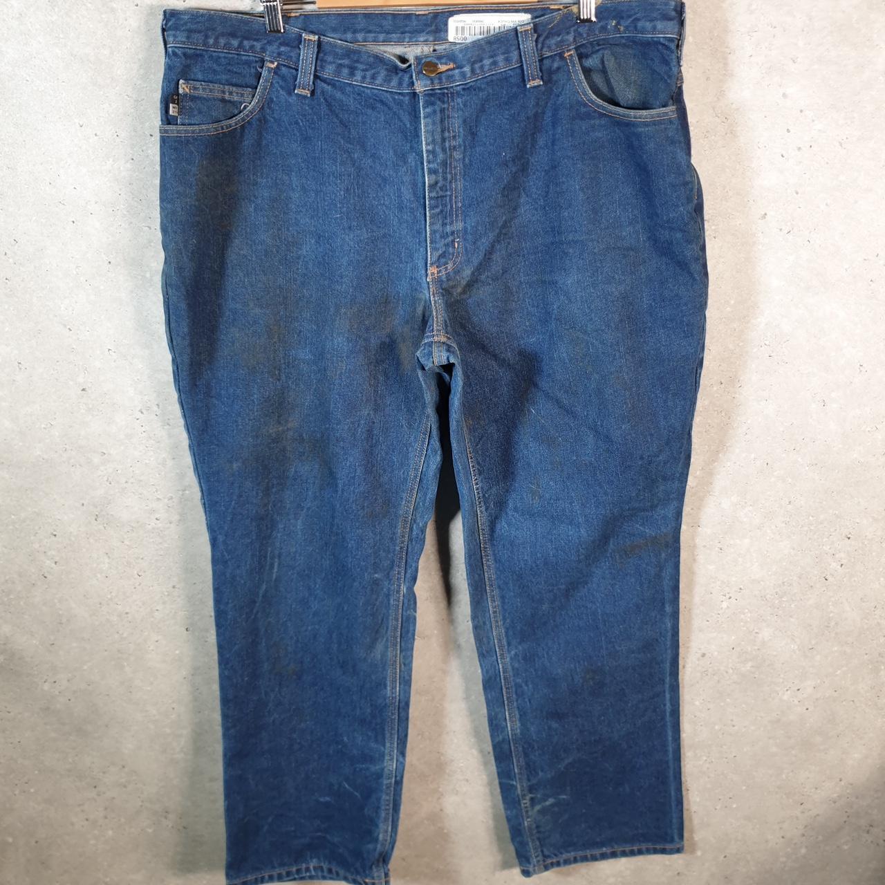 Vintage Carhartt Workwear Carpenter Jeans Mens W42 L32 Blue Denim Relaxed Fit USA