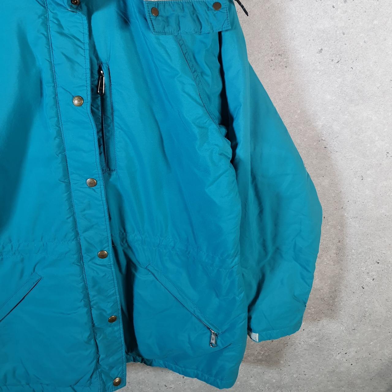 Vintage L.L. Bean Outdoors Nylon Jacket Womens Large Hooded Blue Waterproof