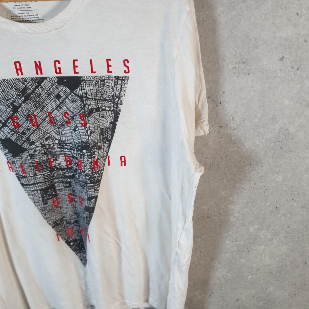 Vintage Guess Los Angeles Graphic T Shirt Men’s XL White Casual Sports Logo Athletic