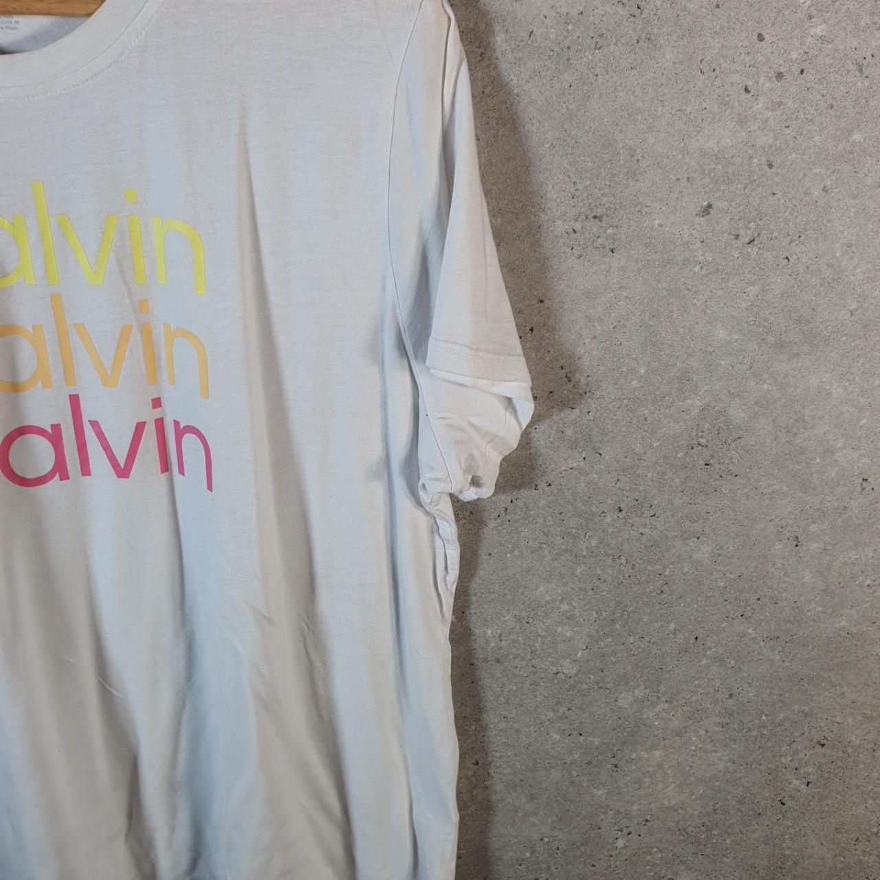 Vintage Calvin Klein T Shirt Womens 2XL White Classic Fit Performance Logo