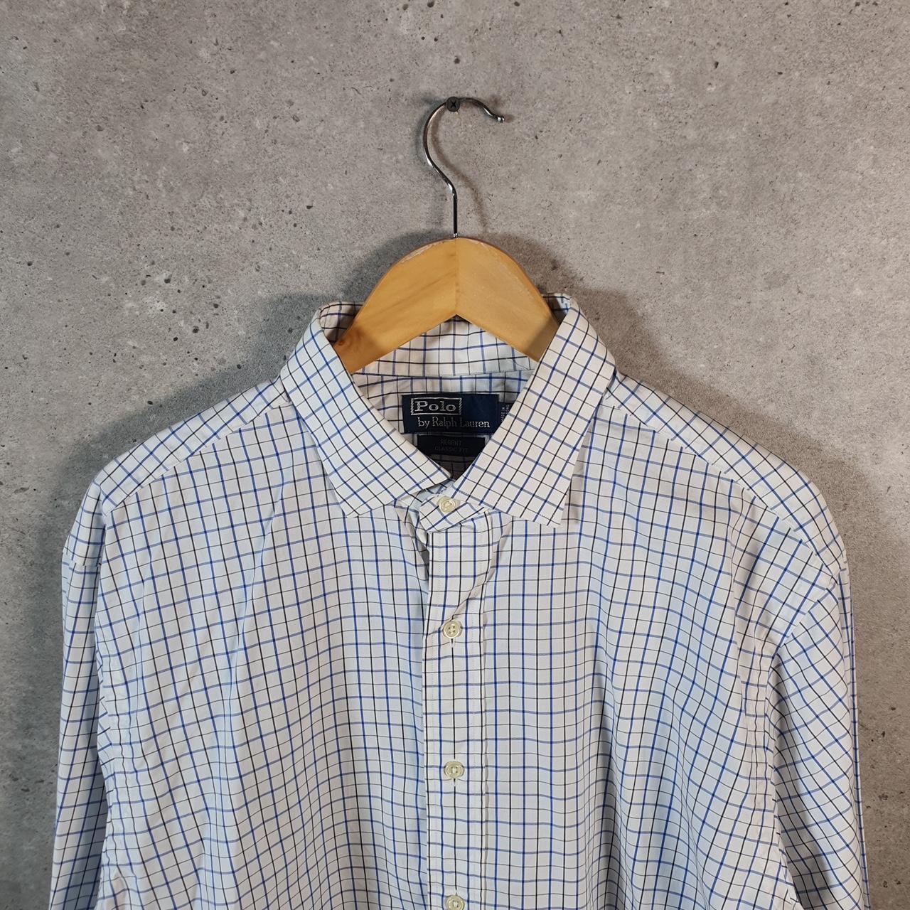 Vintage Ralph Lauren Button Down Shirt Men’s XL White Checkered Regent Classic Fit Cotton Big Fish Vintage