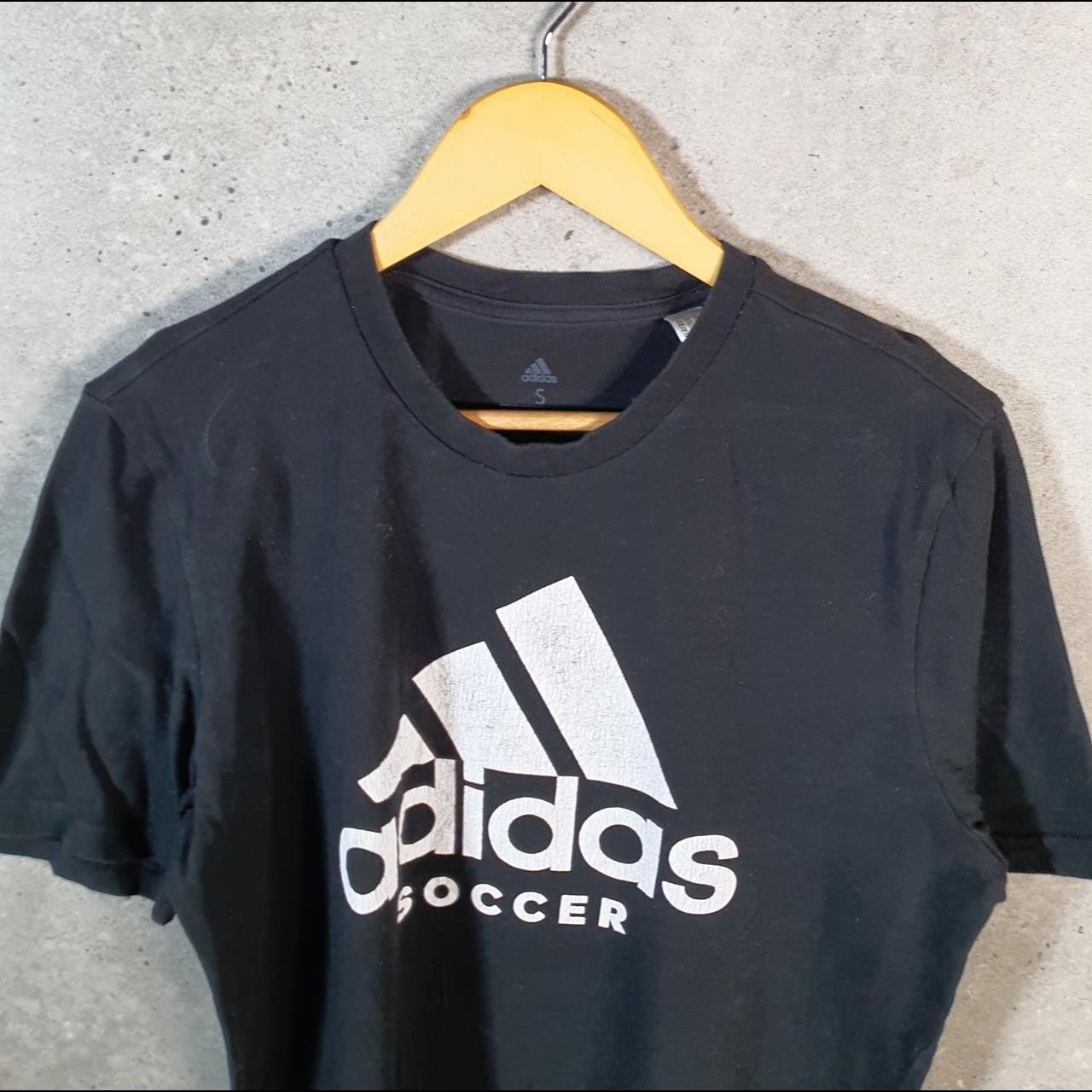 Vintage Adidas T Shirt Shirt Men’s Small Black Three Stripes Logo Athletic C9723