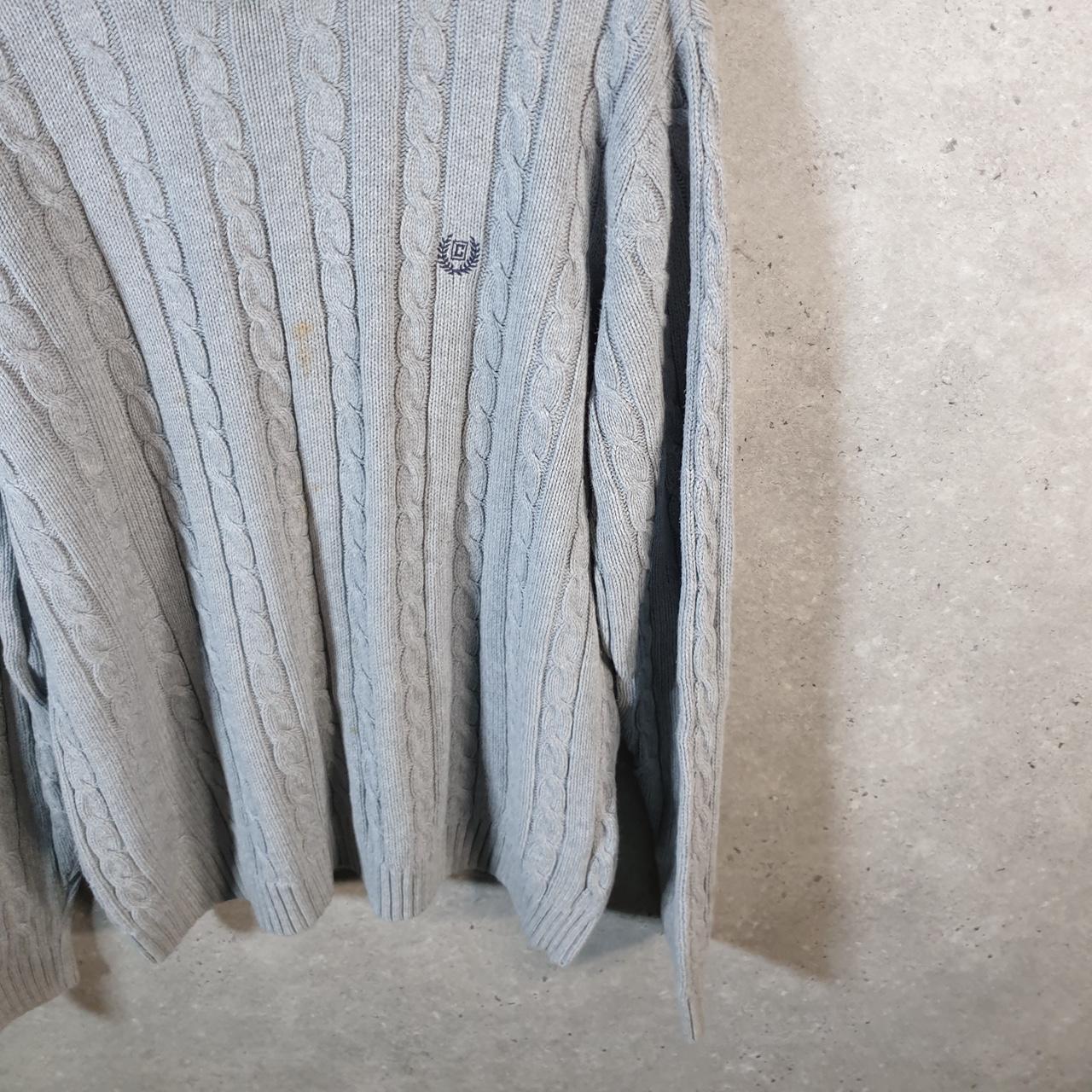 Vintage Chaps Ralph Lauren Cable Knit Sweater Men’s Large Grey Y2K Pullover Casual