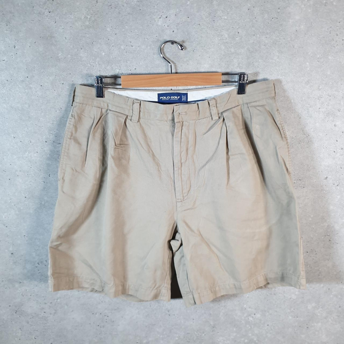 Vintage Ralph Lauren Polo Golf Shorts Jorts Chino Cargo Men’s W38 Brown Baggy Cotton A4382