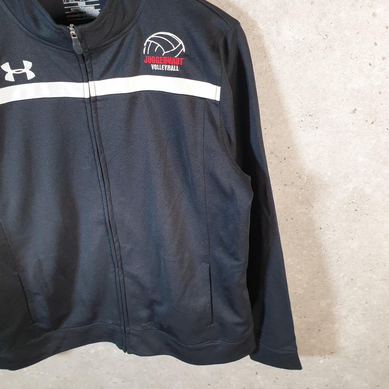 Vintage Under Armour Windbreaker Track Jacket Womens Large Black USA Full Zip