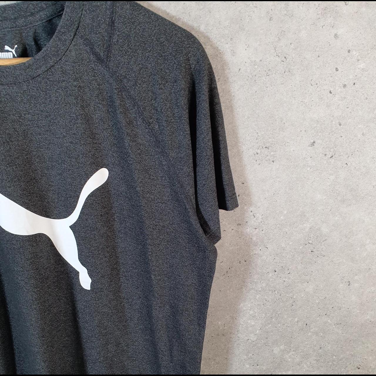 Vintage Puma Spellout T Shirt Mens Large Grey sports Logo Athletic