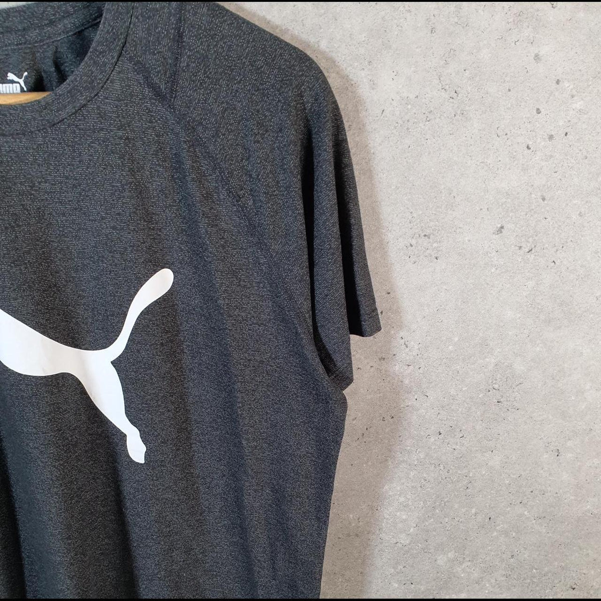 Vintage Puma Spellout T Shirt Mens Large Grey sports Logo Athletic