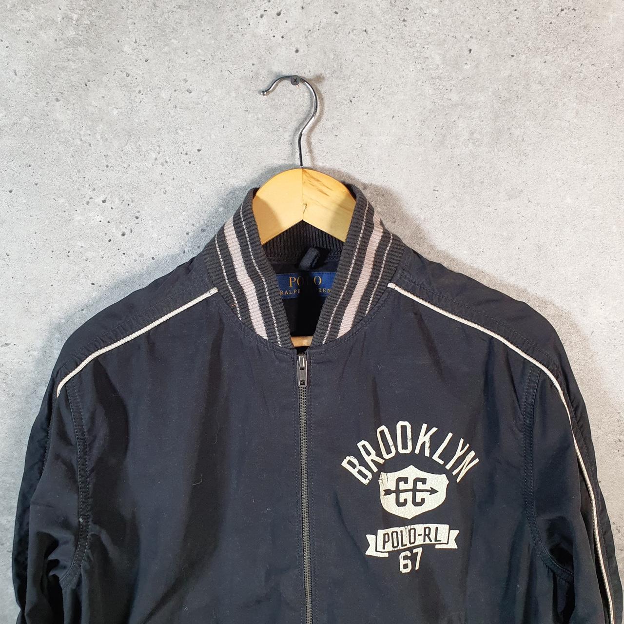 Vintage Ralph Lauren Polo Harrington Bomber Jacket Men’s Medium Black Pony Full Zip Big Fish Vintage