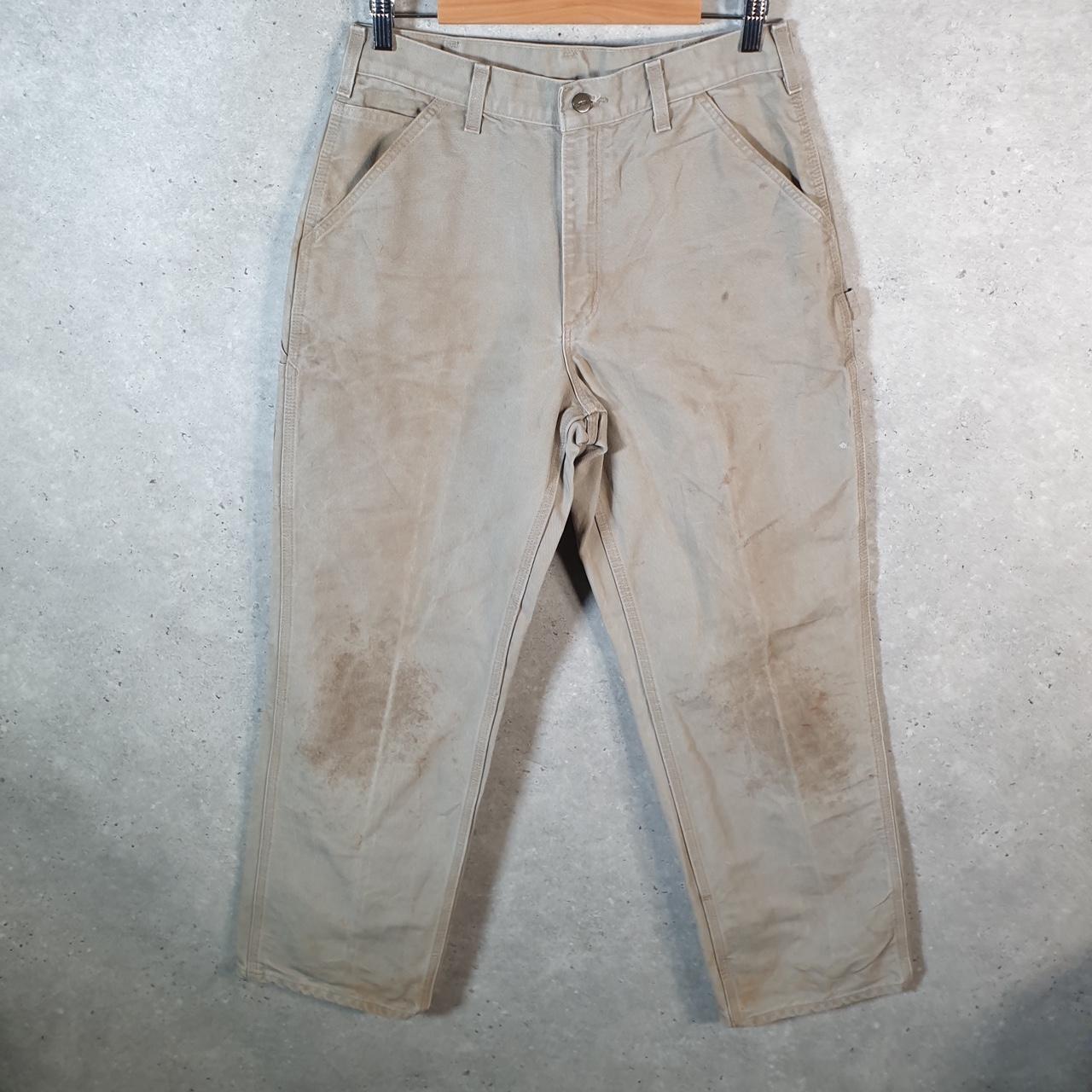 Vintage Carhartt Carpenter Trousers Mens W32 L32 Brown Loose Fit Workwear
