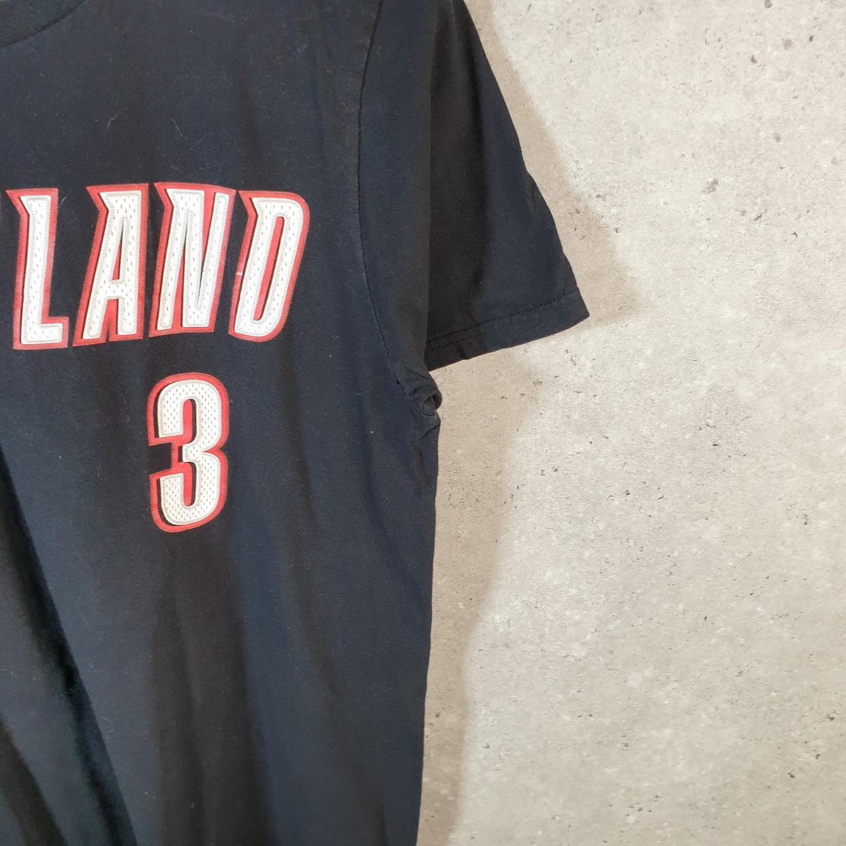 Vintage Adidas Go Tee NBA Portland 3 T Shirt Men’s Medium Black Three Stripes Logo Athletic